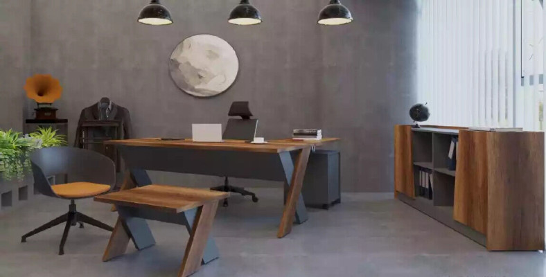 Luxe bureau van hout Tafels kantoortafel Designer tafels Bruin nieuw