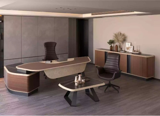 Werkkamer salontafel modern design koffietafel bruin houten meubels nieuw