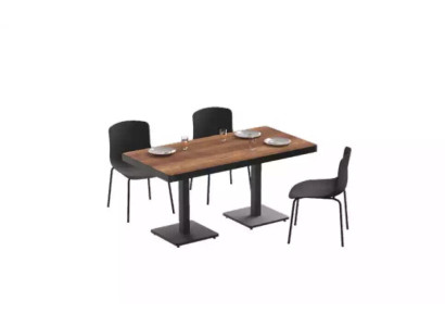 Moderne eettafel massief hout meubels Eetkamer meubels Bruin Roestvrijstalen meubels.