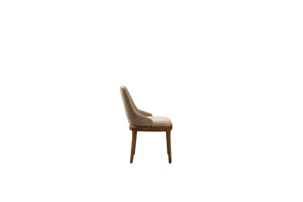 Groep stoelen keukenstoelen eetkamerstoelen Beige 6-delig Moderne stof