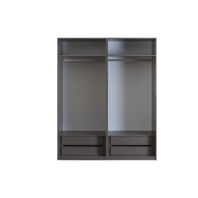 Kledingkast Slaapkamerkast Kast Houten kast Grijs Spiegel
