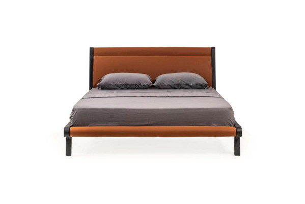 Tweepersoonsbed Bed Bedframe Oranje Slaapkamerbed Slaapkamer Hout