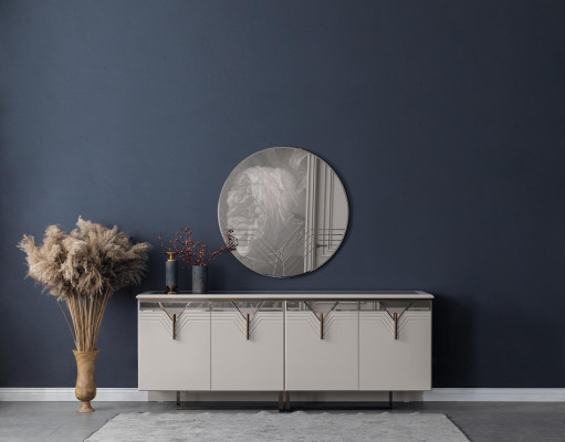 Dressoir met spiegel houten kast commode kast hout wit