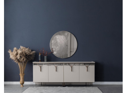 Dressoir met spiegel houten kast commode kast hout wit