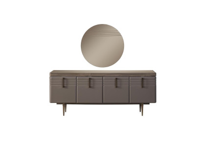 Dressoir Sideboard Grijs Kast Spiegel Commode Hout Set Commode