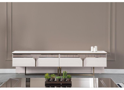 Sideboard RTV Lowboard TV-standaard Houten kast Kast Hout Wit Ontwerp