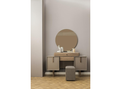 Vanity console dressing table wood gray mirror bedroom