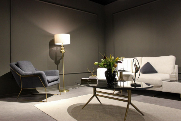 Ontwerp woonkamer compleet 3-delige textielbankstel moderne salontafel