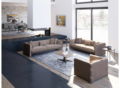 Ontwerp Luxe Woonkamer 6-delige Set gestoffeerde meubels Inrichting Driepersoons Bankstellen