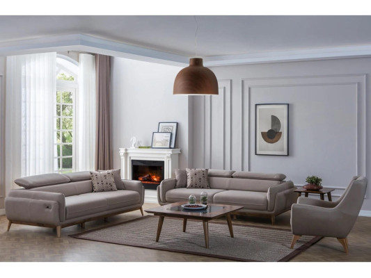 Woonkamer 2x bankstel driezits kunstleer modern fauteuil nieuw design salontafel