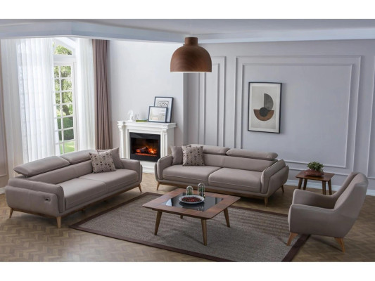 Woonkamer 2x bankstel driezits kunstleer modern fauteuil nieuw design salontafel