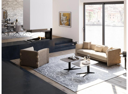 Woonkamer Compleet 6-delig 2x Salontafel Luxe Beklede Meubels Beige Bank Nieuw
