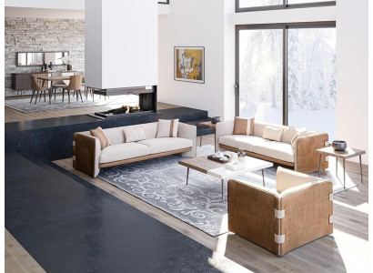 Luxe Sofa Set 2x Driezitsbanken Banken Moderne Fauteuils Woonkamer Inrichting