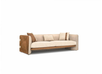 Beige bank Luxe driezitsbank Moderne inrichting gestoffeerde meubelen Textiel