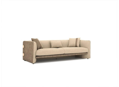 Beige luxe gestoffeerde meubels Modern ontwerp Driezitsbank Woonkamer Inrichting