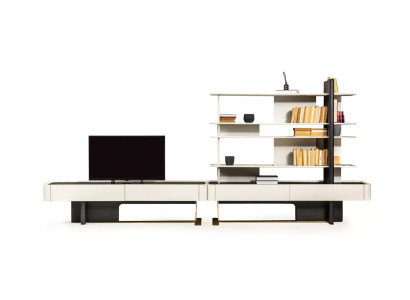 Woonwand Sideboard RTV Lowboard Planken TV Stand Kast Hout Wit
