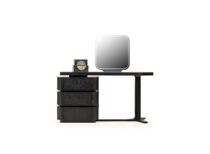 Kaptafel met spiegel console tafel kaptafel hout zwart set