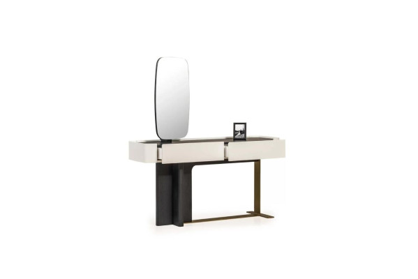 Kaptafel Kaptafel Console Tafel Spiegel Hout Wit Ontwerp Set