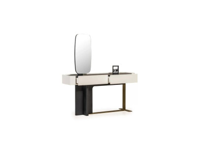Kaptafel Kaptafel Console Tafel Spiegel Hout Wit Ontwerp Set