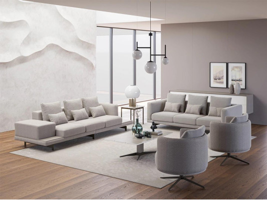 Compleet set 6-delig 2x bank van drie nieuw 2x fauteuil luxe woonkamer salontafel