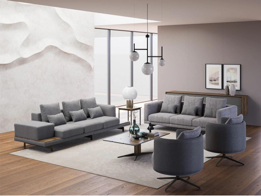 Ontwerp bankstel 2x bank 3-zits set fauteuil bank modern luxe nieuw gestoffeerd