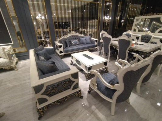 Modern 4-delige woonkamerset Stijlvolle 2x banken Designer fauteuil Nieuw