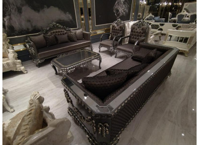 Luxe woonkamer bankstel meubels 3+3+1+1 2x bank 2x fauteuil bruin nieuw
