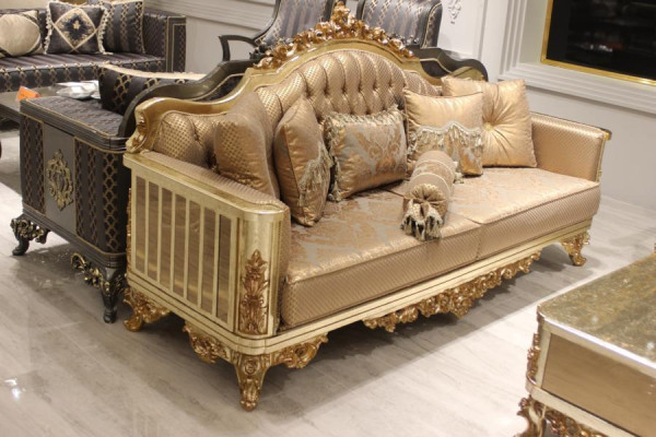 Bankstel 3-zits Chesterfield stof textiel Klassieke stijl Groep Nieuw