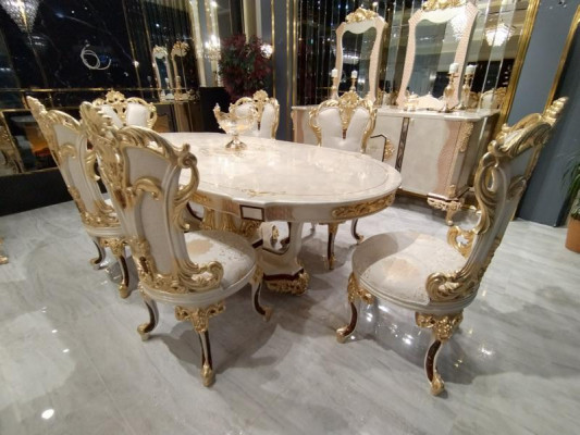 Eetkamer set Luxe stoel set 6x stoelen Eetgroep Dressoir