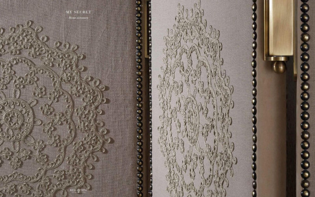 Paravent Metaal met Textiel Scheidingswand Roomdivider 3D Bellavista Collectie