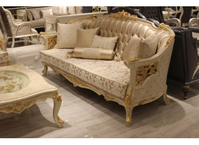 Exclusieve woonkamer bankstel 3+3 zits modern in beige nieuw.