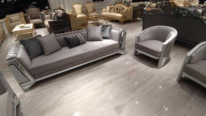 Premium meubel woonkamerset met 3+3+1 zitplaatsen bankstel, 2 banken, fauteuil
