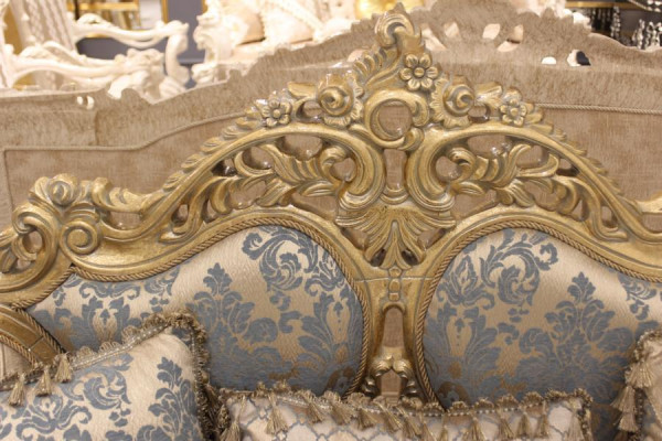 Chesterfield bank 3-zits gestoffeerde bank Klassiek Textiel Hout Nieuw