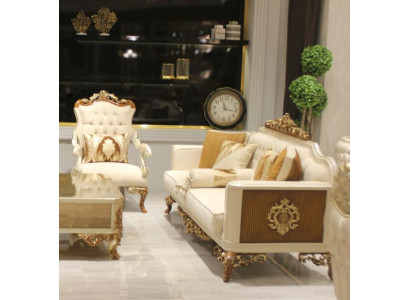 Luxe 3-zits bank woonkamer meubels Elegant bankstel 3-zits textiel beige