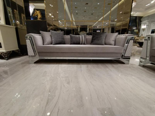 Elegante woonkamer meubels Bankstel 3-zits Hoogwaardige bankstel 3-zits Grijs