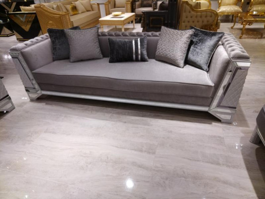 Elegante woonkamer meubels Bankstel 3-zits Hoogwaardige bankstel 3-zits Grijs