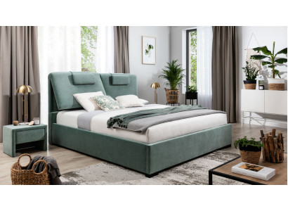 Complete slaapkamer set, 3-delig, tweepersoonsbed, ontwerper, 2 nachtkastjes