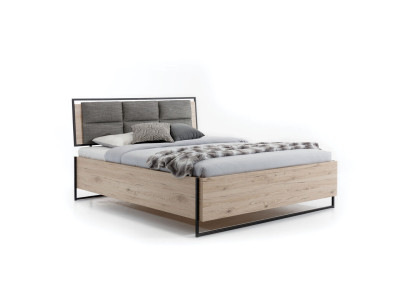 Modern slaapkamerbed Stijlvol houten bed Luxe tweepersoonsbed