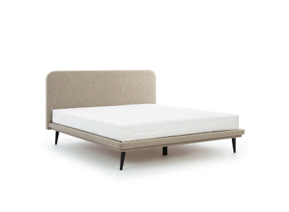 Bruin gestoffeerd bed Slaapkamer Bedden Designer Luxueuze textielbedden