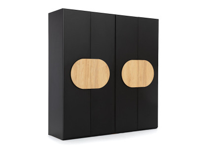 Zwarte kledingkast Moderne slaapkamer meubels Luxe houten kast