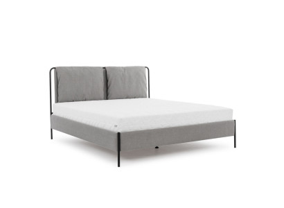 Moderne slaapkamer bed Grijs tweepersoonsbed Metaalframe Stoffen bedden
