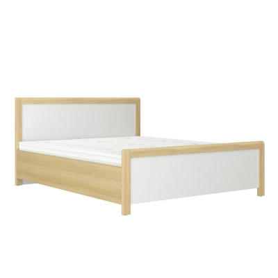 Slaapkamer houten bed Wit tweepersoonsbed Ontwerper Licht houten frame Nieuw