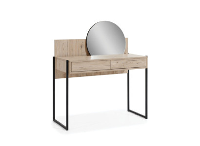 Bruine kaptafel met spiegel Moderne make-uptafel Luxe houten meubels