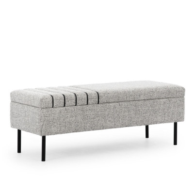 Moderne grijze slaapkamer zitbank Luxe bedbank met houten frame Nieuw