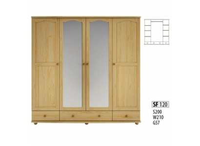 Kledingkast Slaapkamer Houten Kast Echt Handwerk Massief Houten Kast 4-deurs.