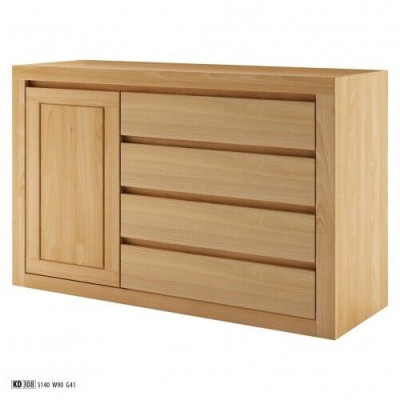Dressoir Massief hout Kasten Echt hout 140x90cm Commodes Kast Eik