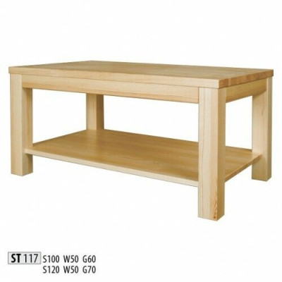 Houten salontafels van massief hout, woonkamermeubelen 120x70cm massieve tafels