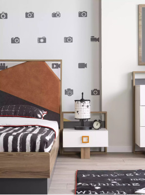 Nachtkastje nachtkastje kindernachtkastje kinderkamer hout grijs modern