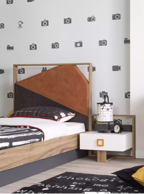 Nachtkastje nachtkastje kindernachtkastje kinderkamer hout grijs modern