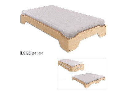 Massief houten bed 90x200 eenpersoonsbed massief grenen bed massief houten bed hout Nieuw